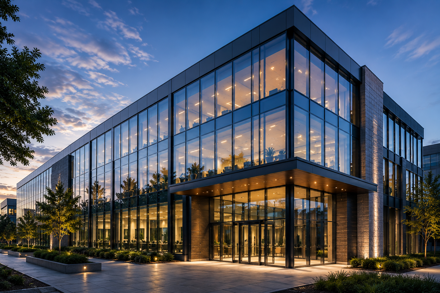 Commercial office facade